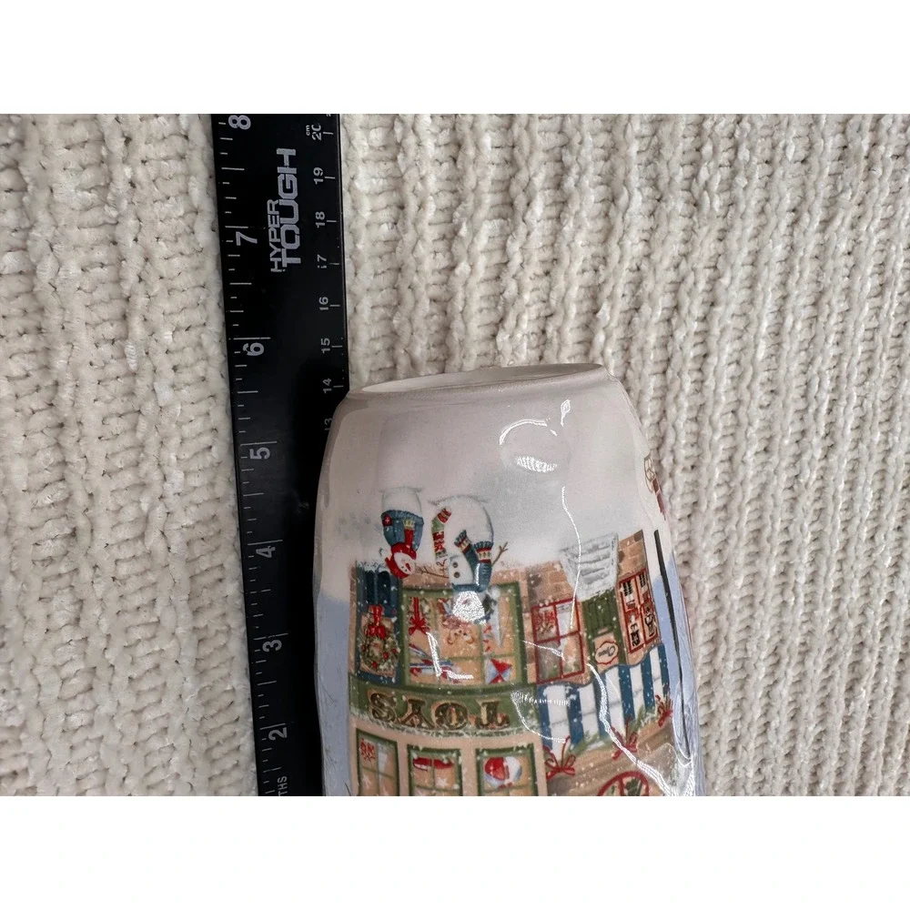 Pier 1 Xmas Village Scenes Coffee Mug Hand Painted‎ Ironstone Christmas Post